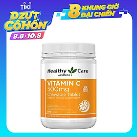 Viên Nhai Healthy Care Vitamin C 500mg Bổ sung vitamin và khoáng chất, Tăng Đề Kháng, Hỗ Trợ Sức Khỏe, Tim Mạch, Làm Sáng Da, Phòng Cảm Lạnh