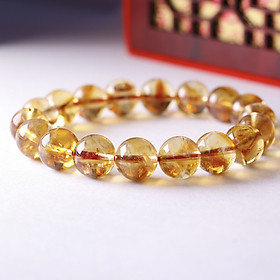 Vòng tay hạt trơn đá thạch anh vàng - citrine mệnh thổ, kim - Ngọc Quý Gemstones