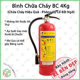Bình Chữa Cháy Dạng Bột Khô ABC MFLZ-4Kg (Chữa cháy chất Rắn, Lỏng và Khí)