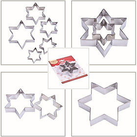 Mua Khuôn Bánh Quy Cookies Cutter Khuôn Nhấn Dụng Cụ Làm Bánh Bộ 5 Chi Tiết Hình Sao 6 Cánh - CBQUYSAO5P
