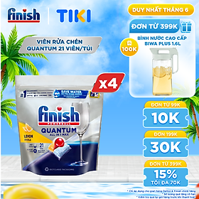 Combo 4 túi Viên Rửa Chén Bát Finish Powerball Quantum 21 viên