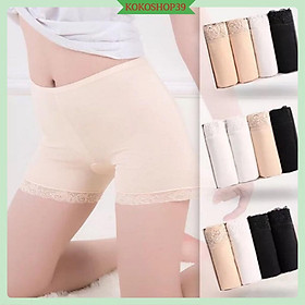 Quần mặc váy cotton thông phối ren đẹp ,mã 0125