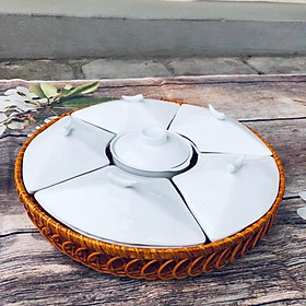 Khay mứt Tết Cát Tường sứ