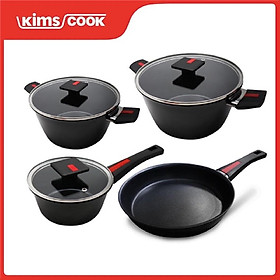 Mua Bộ nồi chảo cao cấp đáy từ hợp kim nhôm chống dính KIMS COOK 07 món