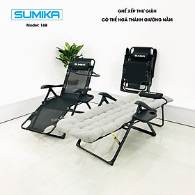 Mua Ghế xếp ngã giường SUMIKA 168  168A - tải trọng 300kg  có thêm con lăn massage tay cho mẫu 2020