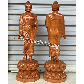 Phật ban phước bằng gỗ hương đá kt cao 50×15×15cm