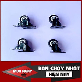 Mua Combo 4 bánh xe đẩy hàng xoay 360 độ  có phanh hãm