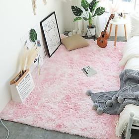 Thảm lông trải sàn siêu mềm trang trí phòng khách phòng ngủ - Hồng