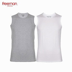 Combo 2 Áo thun nam ba lỗ chất liệu cotton thoáng mát FREEMAN ASF206 - M