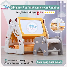 Mua Bảng học cho bé hình con mèo TẶNG ghế  hộc để đồ  bàn học  Mặt bảng phủ nano Sản phẩm 3 in 1