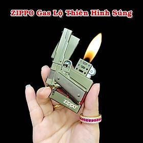 Mua Bật lửa hột quẹt gas lộ thiên hình súng kim loại - xài gas