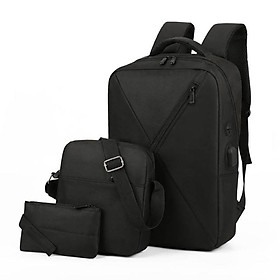 Outdoor Backpack Set Business Travel Bag Shoulder Bag School Bookbag Large Capacity with USB Charging Port