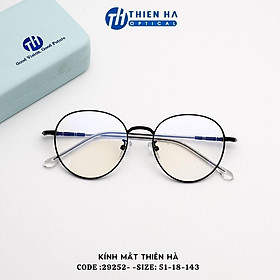 Gọng kính tròn Thiên Hà Optical chất liệu kim loại,dáng tròn phong cách Hàn Quốc siêu nhẹ,full màu dễ đeo TH29252