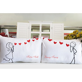Mua Cặp vỏ gối đôi 40-60cm Tim bay