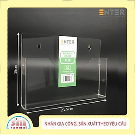 Kệ nhiều giấy treo tường mica Enter C11H 21x15cm A5 ngang, đáy 25mm, có hậu mica
