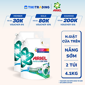 Combo 2 Nước Giặt ARIEL Chuyên Gia Cửa Trên Ngăn Lem Màu Túi 4.1KG