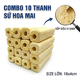10 Thanh Sứ Lọc Hoa Mai TO 16x4cm - Vật Liệu Lọc Bể Cá, Hồ Koi Cực Sạch