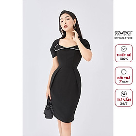 Đầm thiết kế 92WEAR dáng ôm body có nơ phối ren quyến rũ DOA1712