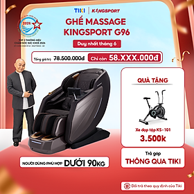 Ghế massage KINGSPORT G96 cao cấp, công nghệ massage 3D Ultra với 24 bài tập, đo chân tự động, điều khiển bằng tablet cảm ứng