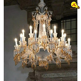 Đèn chùm thả pha lê baccarat luxury tay nến cao cấp phong cách bắc âu  ánh sáng dịu nhẹ HQ DECOR (HÀNG NHẬP KHẨU)