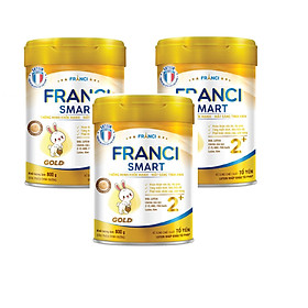 Combo 3 lon Sữa công thức FRANCI SMART GOLD 2+ lon 800g Siêu trí tuệ Mắt