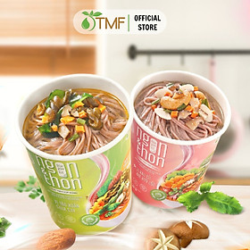 Combo 2 ly bún gạo lứt ăn liền NGON & THON vị rau củ hạt ngũ cốc và tảo xoắn chua cay