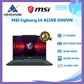 Mua LAPTOP MSI CYBORG 14 A13VE-090VN (I7-13620H/512GB PCIE SSD/DDR5 8GB*2/RTX 4050 GDDR6 6GB/14 16:10 FHD+144HZ/ WIN11/MÀU ĐEN) - HÀNG CHÍNH HÃNG
