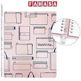 Sổ Còng Vintage A5 - Kẻ Ngang - 80 Trang 80gsm - Ruột Có Thể Thay Thế - WeWrite 43695 - Màu Hồng