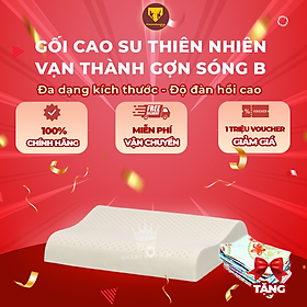 Mua Gối cao su thiên nhiên Vạn Thành gợn sóng B  chất liệu mềm mại  thoáng khí  hỗ trợ giấc ngủ  giúp máu lưu thông - Tặng kèm vỏ gối  Chính hãng - Cao cấp