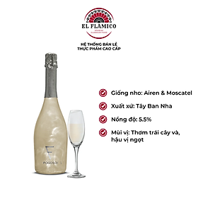 Rượu vang sủi Tây Ban Nha Sparkling Fogoso Plata 750ml 5.5%