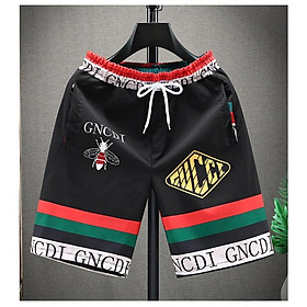 Quần short đùi GNCDI thời trang nam cao cấp TC với họa tiết in con ong và họa tiết sọc trên ống quần hợp thời trang-k021