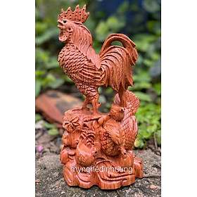 Mua Tượng gia đình gà bằng gỗ hương đá kt cao 30cm