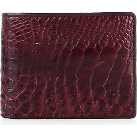 Bóp nam Huy Hoàng da cá sấu ngăn sau màu đỏ đô HT2267