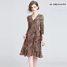 DRESS287-ĐẦM BEO XÒE THẮT EO CAO CẤP S-6XL