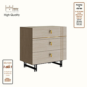 Hình ảnh [Happy Home Furniture - 100% GỖ TỰ NHIÊN] JOCASTA, Tủ lưu trữ 3 ngăn kéo - Chân sắt, 68cm x 40cm x 68cm (DxRxC), THK_169