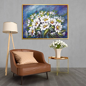 Mua Tranh canvas tráng trí   decor - hoa cúc trắng