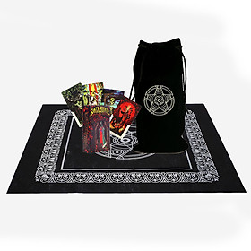 Combo Bộ Bài Bói Tarot Santa Muerte Tarot Cao Cấp và Túi Nhung Đựng Tarot và Khăn Trải Bàn Tarot