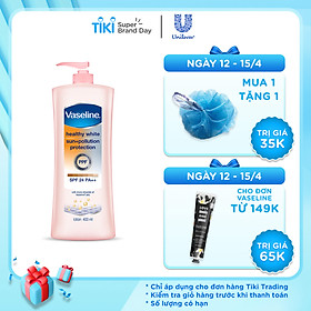 Sữa Dưỡng Thể Trắng Da Chống Nắng Và Ô Nhiễm Môi Trường Vaseline SPF 24 PA ++ (400ml)