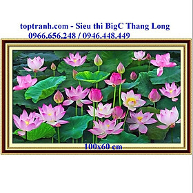 Mua Tranh thêu (kín) chữ thập đầm sen MH2167 chưa thêu