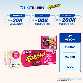 Thùng 24 Gói Mì vị Tôm Koreno 100g
