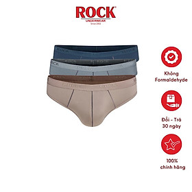 Combo 3 quần lót nam cao cấp ROCK QA546 thun lạnh 4 chiều mát mẻ, co giãn tốt, ôm sát, không cấn, thoải mát vận động - M