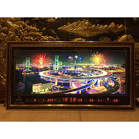 Tranh đồng hồ điện vạn niên, Phong cảnh thành phố có hiệu ứng đèn pháo hoa - 410