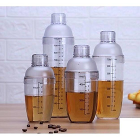 Bình lắc Shaker pha chế nhựa chia vạch đen 350ml, 500ml, 700ml, 1000ml chuyên dụng cụ pha chế trà sữa bartender