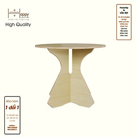 HAPPY FURNITURE , Gỗ tự nhiên , Bàn tròn gỗ Plywood - AIDAN , BAN_105 , Cao 75cm, Đường kính 90cm