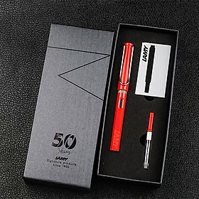 Bộ Quà Tặng Bút Mực Cao Cấp Lamy Safary - Shiny Red (Paper Box + Túi Giấy)