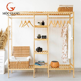 Mua Tủ Treo Quần Áo Triple Hanger Gỗ Thông - Hàng Chuẩn Xuất Khẩu Hàn Quốc
