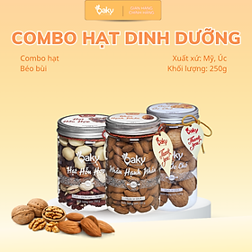 Quà Tặng Oaky - Combo Hạt Dinh Dưỡng Cao Cấp Hạnh Nhân, Quả Óc Chó, Hạt Hỗn Hợp - Tặng Túi Giấy Sang Trọng