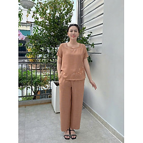 ️Đồ Bộ Trung Niên️ Đồ Bộ Trung Niên Nữ Trẻ Trung , Quần Áo Sang Trọng Cho Mẹ Chất Đũi Nhật Phối Lưới Mềm Mát
