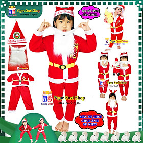 BỘ ĐỒ NOEL CHO BÉ TRAI VÀ BÉ GÁI MẶC ĐỀU ĐƯỢC QUẦN ÁO ÔNG GIÀ NOEL VẢI NỈ - TRANG PHỤC GIÁNG SINH CHO BÉ