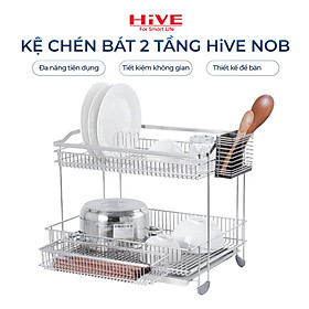 GIÁ ÚP CHÉN BÁT HiVE NOB 2 TẦNG INOX 304 THANH LA CAO CẤP